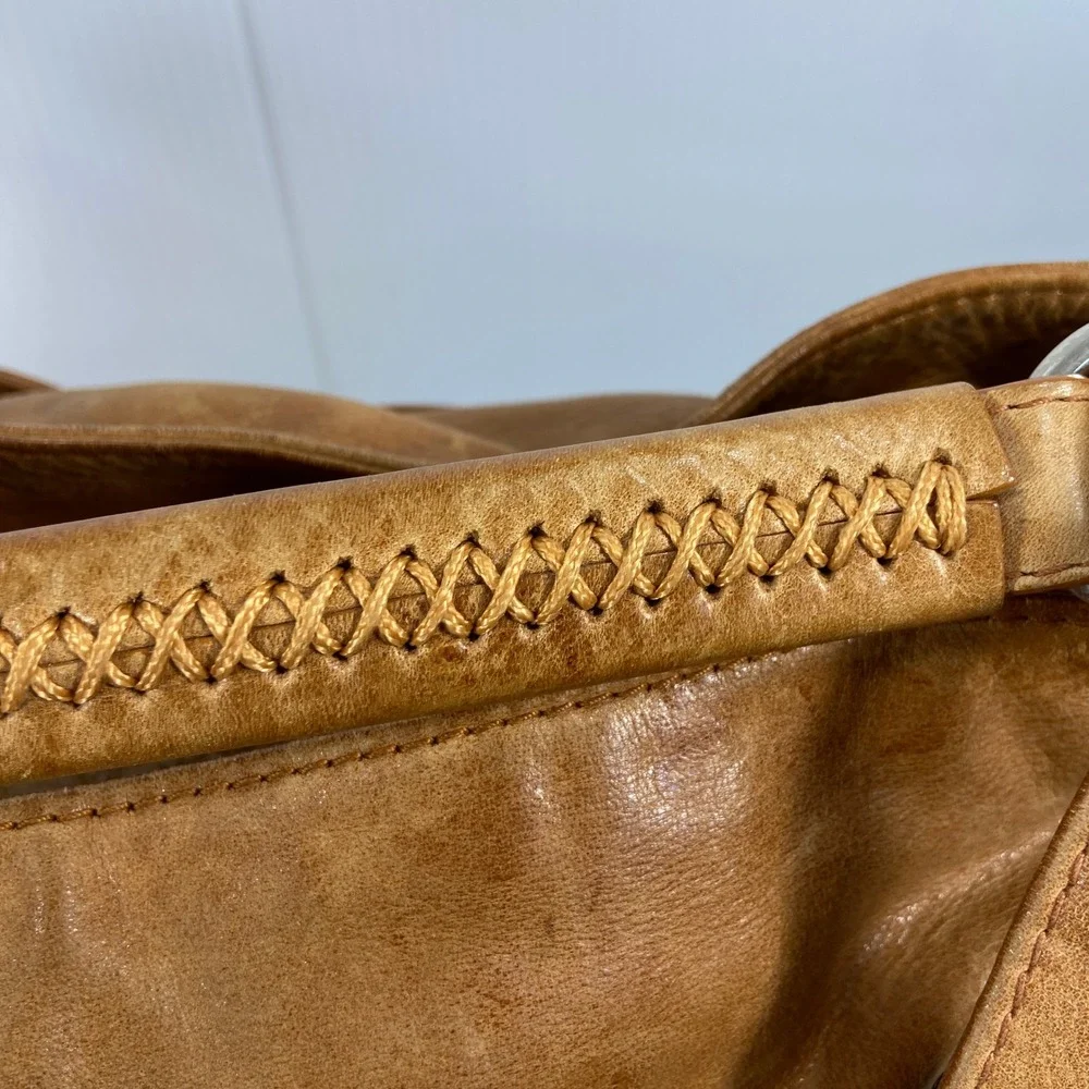 ADAX Copenhagen Camel Tan Brown Woven Braided Large Bag‎